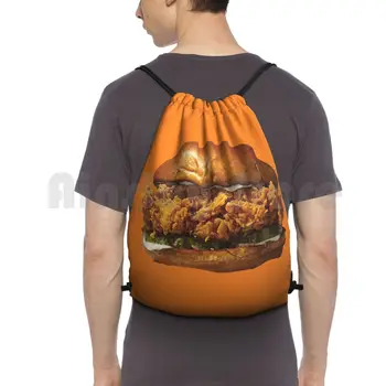 Chicken Sandwich Backpack Drawstring Bag Riding Climbing Gym Bag Chicken Sandwich Sandwich Chicken Chick Fil A Pop Eyes 2019