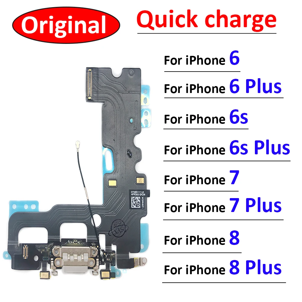 100% оригинальная новая плата зарядного устройства PCB Flex для iPhone 6 6S 7 8 Plus USB-порт