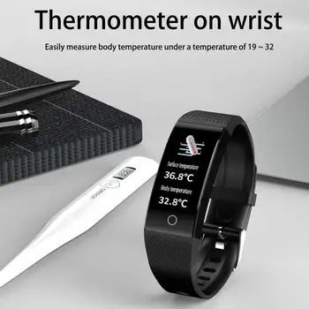 QW18T Thermometer Smart Bracelet IP68 Waterproof Heartrate Sleep Monitor Watch USB Charger Multi-functional Fitness Tracker
QW18T Thermometer Smart Bracelet IP68 Waterproof Heartrate Sleep Monitor Watch USB Charger Multi-functional Fitness Tracker