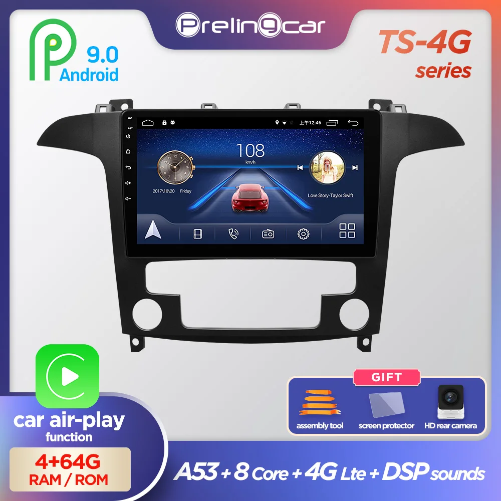Автомагнитола Prelingcar Android 10 0 без DVD 2 Din мультимедийный видеоплеер навигация GPS для