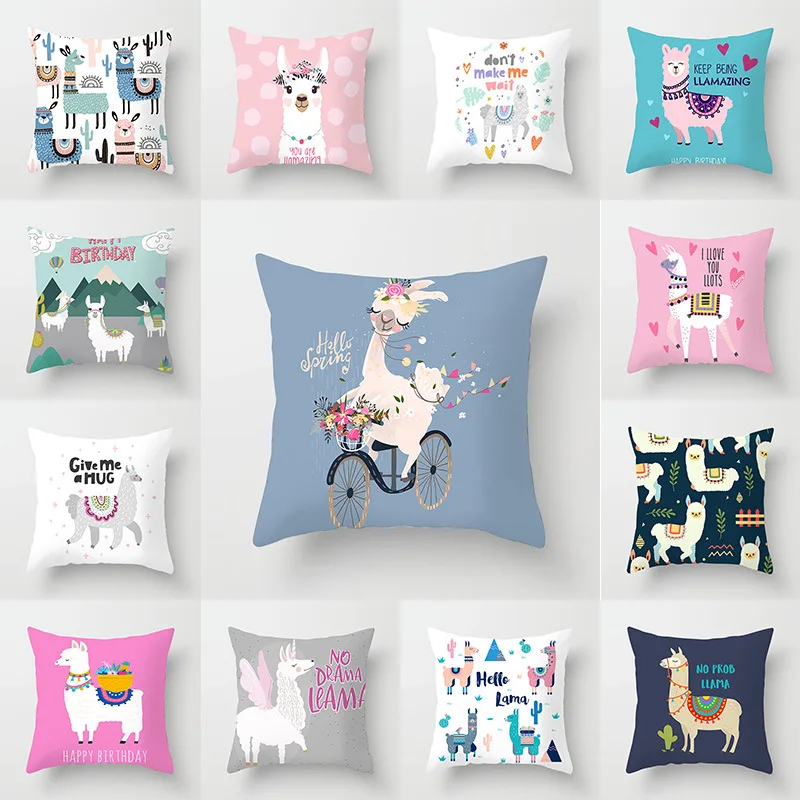 Pillow case 45*45CM Cute Cartoon Alpaca Series Pillowcase Home Sofa Pillow Cushion Cover Decorative Pillowcase
Pillow case 45*45CM Cute Cartoon Alpaca Series Pillowcase Home Sofa Pillow Cushion Cover Decorative Pillowcase
