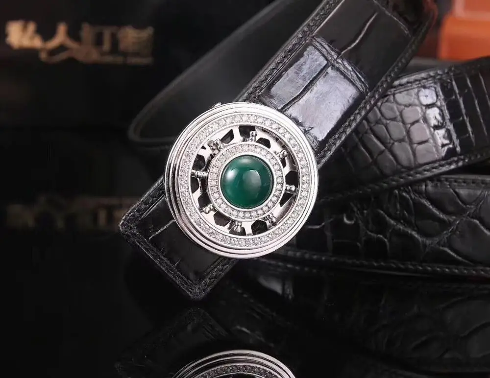 Web celebrity with diamond and agate steel buckle with real crocodile leather belt senior luxury crocodile leather men's fashion
Web celebrity with diamond and agate steel buckle with real crocodile leather belt senior luxury crocodile leather men's fashion