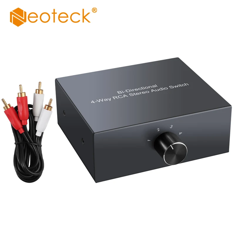 Neoteck 4-полосный двунаправленный RCA стерео аудио переключатель 1 в 4 или Out L/R