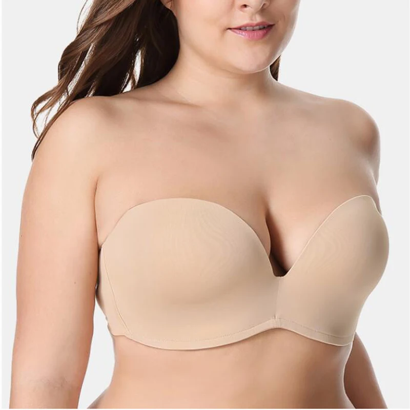 32 34 36 38 40 42 A B C D DD DDD/E F Drop Ship Womens Anti-slip Strapless Bra Finger Shape Push Up Underwire Women Wedding | Женская