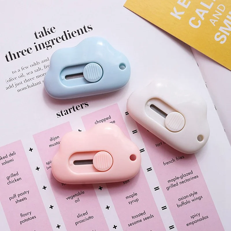Cute Cloud Color Mini Portable Utility Knife Paper Cutter Cutting Paper Razor Blade Office Stationery Cutting Supplies
Cute Cloud Color Mini Portable Utility Knife Paper Cutter Cutting Paper Razor Blade Office Stationery Cutting Supplies