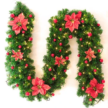 2.7m Artificial Green Christmas Garland Wreath Xmas Tree Hanging Ornament DIY Christmas Tree Rattan Party Decor with LED Light
2.7m Artificial Green Christmas Garland Wreath Xmas Tree Hanging Ornament DIY Christmas Tree Rattan Party Decor with LED Light