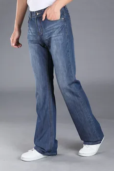 

Spring Autumn Mens Blue Flare Jeans Homme Bootcut Business Casual Bell Bottom Flared Denim Pants Man Regular Boot Cut Jeans Men