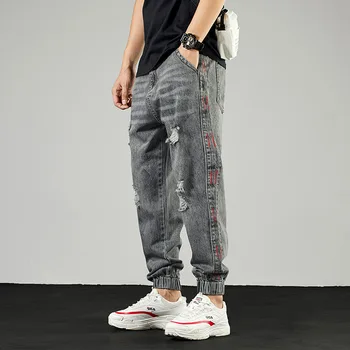 Japanese Retro Gray Ripped Jeans Men's Tide Brand Loose Beam Feet Harlan Large Size Trend Washed Nine Points Trousers
Japanese Retro Gray Ripped Jeans Men's Tide Brand Loose Beam Feet Harlan Large Size Trend Washed Nine Points Trousers