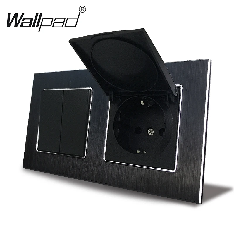Switch and Socket with Cap Wallpad 110V-240V AC Aluminum Frame 16A 2 Gang Switch EU Schuko Power Socket with Dust Cap with Claws
Switch and Socket with Cap Wallpad 110V-240V AC Aluminum Frame 16A 2 Gang Switch EU Schuko Power Socket with Dust Cap with Claws