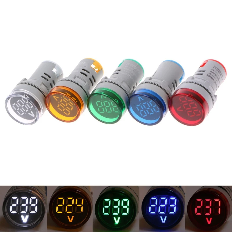 22mm LED Digital Display Gauge Volt Voltage Meter Indicator Signal Lamp Voltmeter Lights Tester Combo Measuring Range 60-500V AC
22mm LED Digital Display Gauge Volt Voltage Meter Indicator Signal Lamp Voltmeter Lights Tester Combo Measuring Range 60-500V AC