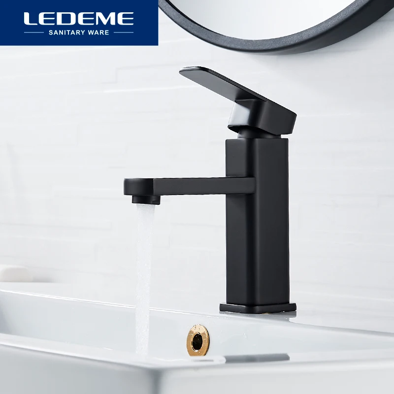 LEDEME Bathroom Sink Basin Faucet Deck Mounted Hot Cold Water Basin Mixer Taps Matte Black Lavatory Sink Tap Crane L1033 L1033B
LEDEME Bathroom Sink Basin Faucet Deck Mounted Hot Cold Water Basin Mixer Taps Matte Black Lavatory Sink Tap Crane L1033 L1033B