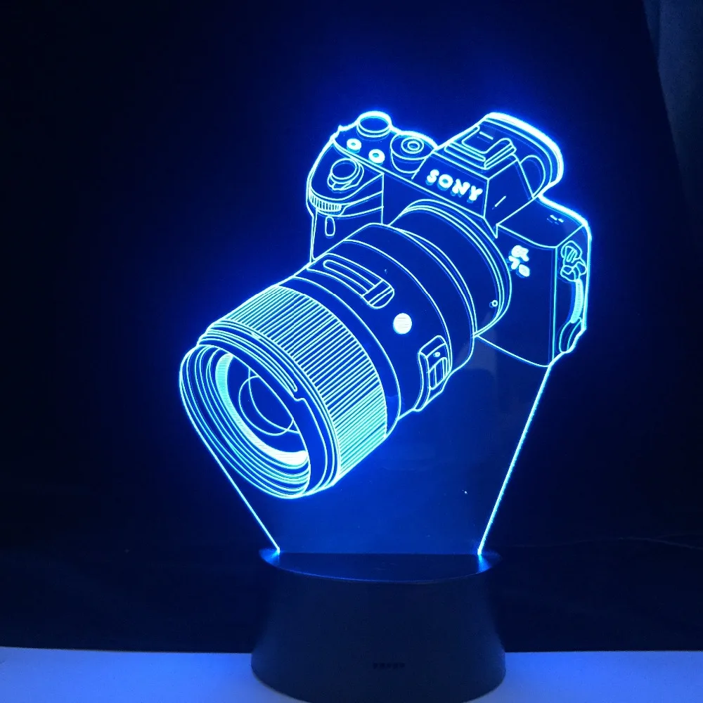 SLR Camera Model 3D Table Lamp Children Bedroom Decoration Control Gift SLR Camera Model 3D Table Lamp Children Bedroom Decoration Control Gift