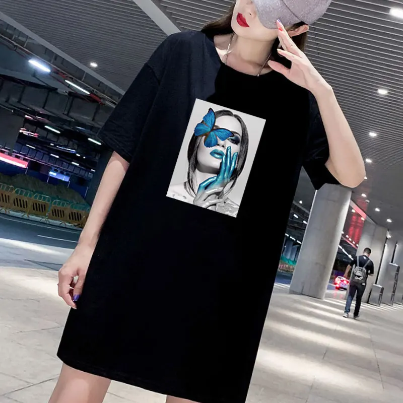 Summer Woman Tshirt Dress Butterfly Print Short Sleeve o Neck Casual Loose Summer Plus Size Dresses Vestido De Mujer Robes
Summer Woman Tshirt Dress Butterfly Print Short Sleeve o Neck Casual Loose Summer Plus Size Dresses Vestido De Mujer Robes