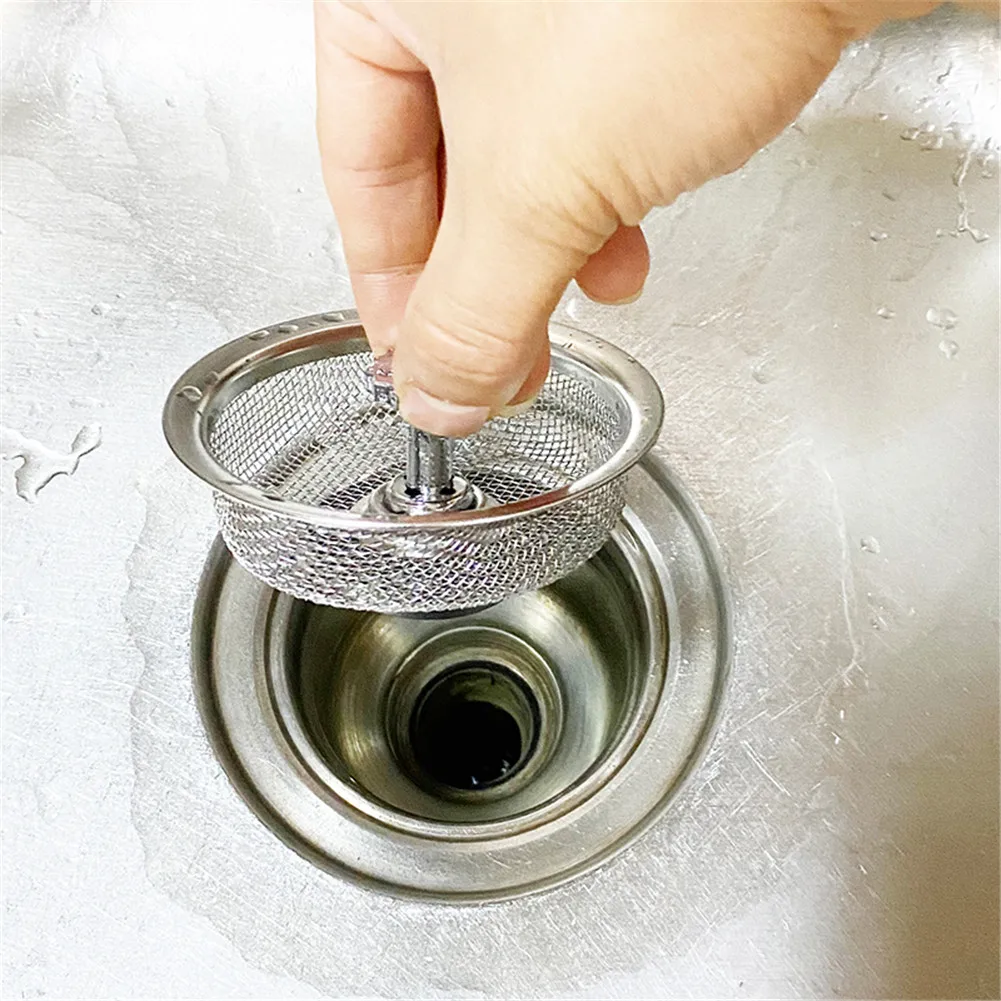 

1PCS Stainless Steel Sink Strainer Waste Plug Sink Filter Waste Collector Kitchen Bathroom Accessories Colanders & Strainers