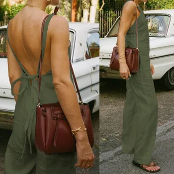 Summer Jumpsuits 2020 Celmia Women Vintage Dungarees Sexy Sleeveless Strap Wide Leg Playsuits Backless Lace up Ladies Overalls 7
Summer Jumpsuits 2020 Celmia Women Vintage Dungarees Sexy Sleeveless Strap Wide Leg Playsuits Backless Lace up Ladies Overalls 7