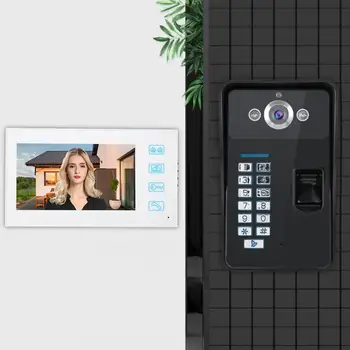 Wired Touch Fingerprint Doorbell Password RFID Card Video Intercom Entry System Door Viewer Door Bell (100-240V)
Wired Touch Fingerprint Doorbell Password RFID Card Video Intercom Entry System Door Viewer Door Bell (100-240V)