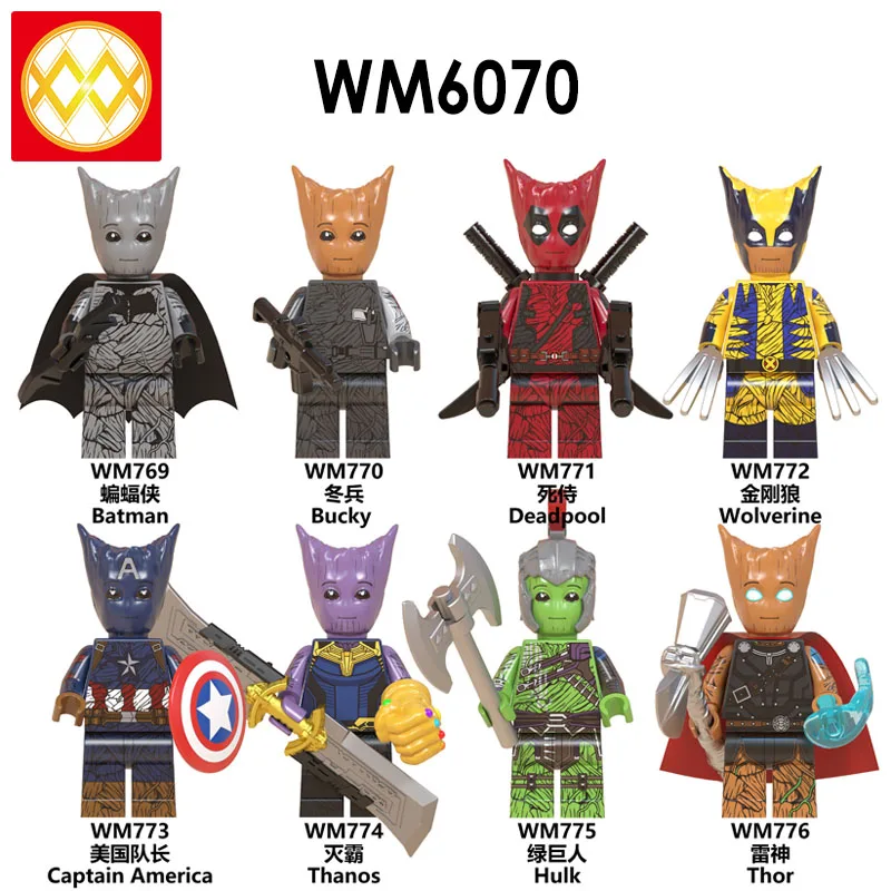 Blocks WM6070 Tree Man Avengers Captain America Thor Hulk Thanos Wolverine Deadpool Batman Building Blocks Toys For Children
Blocks WM6070 Tree Man Avengers Captain America Thor Hulk Thanos Wolverine Deadpool Batman Building Blocks Toys For Children