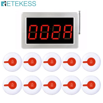 Retekess TD009 Call Customer Service Wireless Calling System Restaurant Pager Receiver Host+10pcs Call Transmitter Buttons
Retekess TD009 Call Customer Service Wireless Calling System Restaurant Pager Receiver Host+10pcs Call Transmitter Buttons