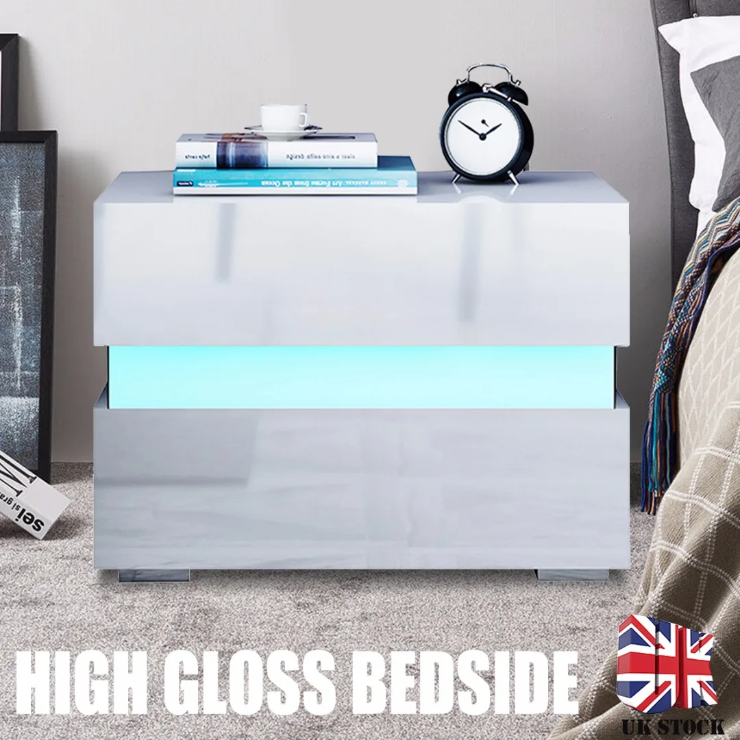 Simple Bedside Table Modern 2 Drawers Bedroom Storage Cabinet Bedside Shelf Storage Cabinet with LED RGB Light 60 x 39 x 45cm
Simple Bedside Table Modern 2 Drawers Bedroom Storage Cabinet Bedside Shelf Storage Cabinet with LED RGB Light 60 x 39 x 45cm