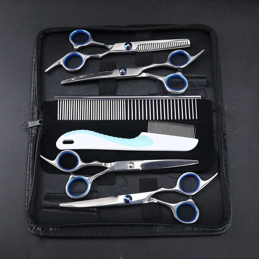 Pet Grooming Scissors 6pcs Stainless Steel Animal Hair Cutter Cat Dog Curved Thinning Groomer Shear Sharp Edge Cutter Comb Kit
Pet Grooming Scissors 6pcs Stainless Steel Animal Hair Cutter Cat Dog Curved Thinning Groomer Shear Sharp Edge Cutter Comb Kit