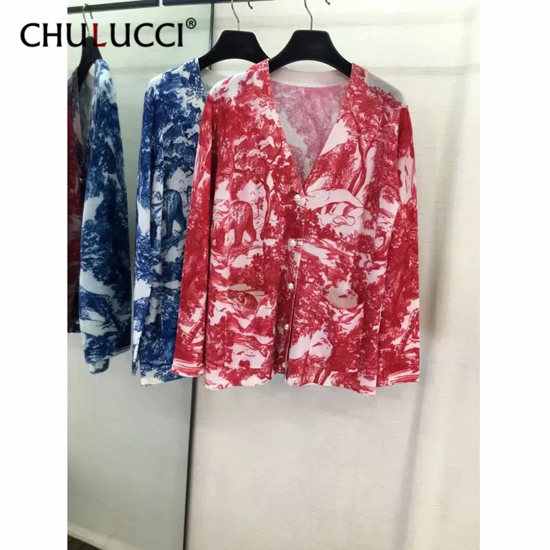 8.16 Women V-Neck Sweater Cardigan Forest Animals Printed Top Autumn Knitted Female Pearl Button Runway 100% Cashmere Sweater
8.16 Women V-Neck Sweater Cardigan Forest Animals Printed Top Autumn Knitted Female Pearl Button Runway 100% Cashmere Sweater