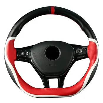 Car Anti-Slip Steering Wheel Cover sport Leather With Soft Anti-Slip Black DIY Braid & Needles Leather Thread Universal 
Car Anti-Slip Steering Wheel Cover sport Leather With Soft Anti-Slip Black DIY Braid & Needles Leather Thread Universal