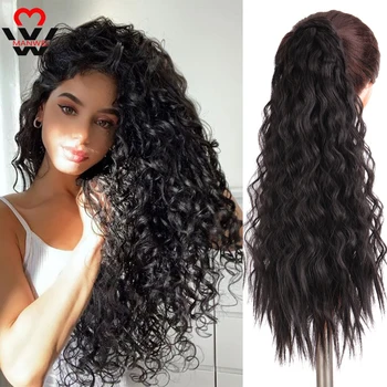 MANWEI Curly Long Ponytail Synthetic Hairpiece Wrap on Clip Hair Extensions Ombre Brown Pony Tail Blonde Hair
MANWEI Curly Long Ponytail Synthetic Hairpiece Wrap on Clip Hair Extensions Ombre Brown Pony Tail Blonde Hair