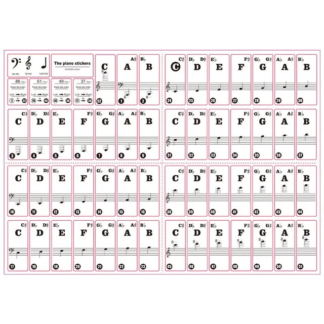 Electronic Piano Keyboard Sticker Is Suitable For 37/49/54/61/88 KEY Keyboard Sticker Transparent Detachable Keyboard Accessory
Electronic Piano Keyboard Sticker Is Suitable For 37/49/54/61/88 KEY Keyboard Sticker Transparent Detachable Keyboard Accessory