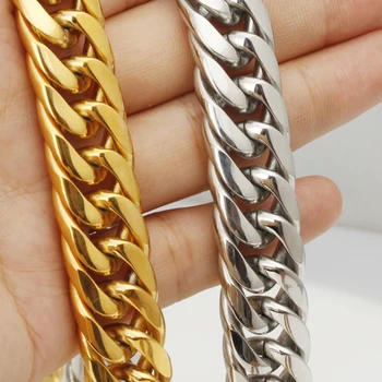 9/11/13/16/20/22mmSilver Color/Gold Color Cuban Curb Link Chain Stainless Steel Necklace/Bracelet Biker Mens Women Gift 7-40inch
9/11/13/16/20/22mmSilver Color/Gold Color Cuban Curb Link Chain Stainless Steel Necklace/Bracelet Biker Mens Women Gift 7-40inch