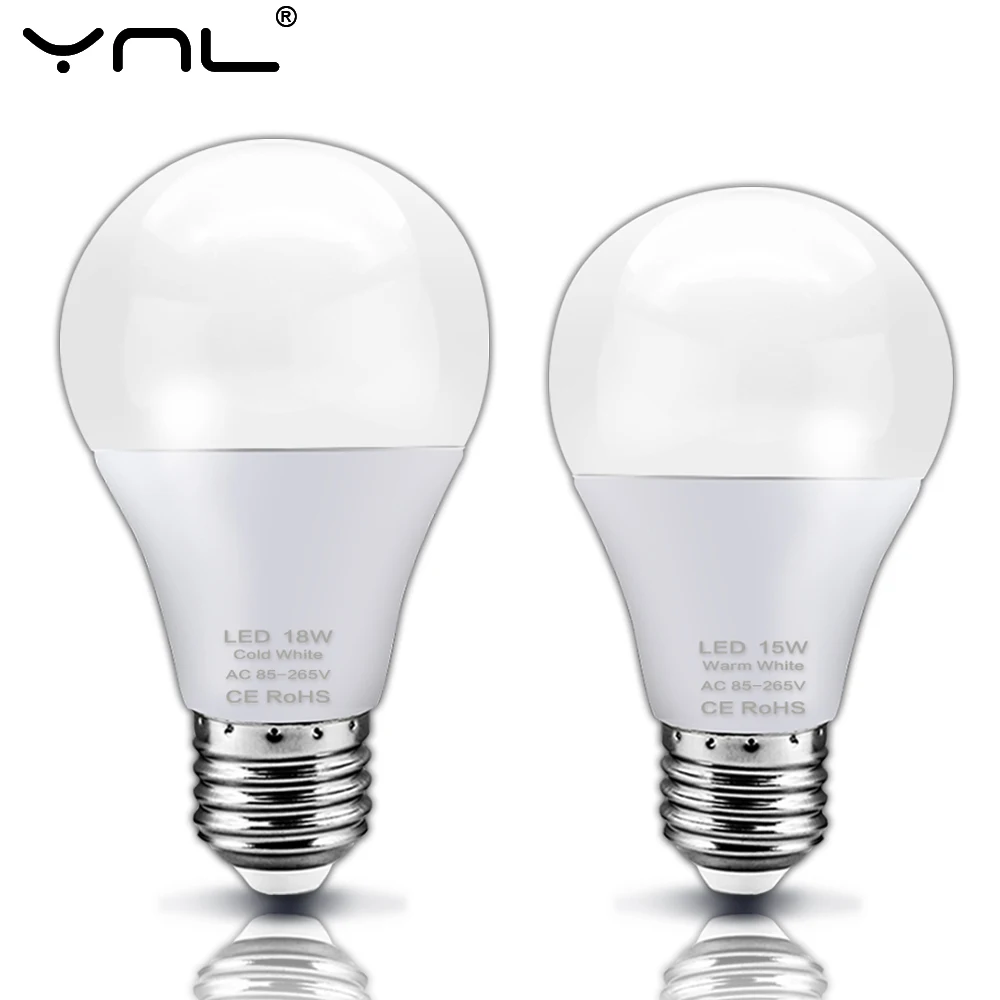 E27 LED Lamp Bulb AC 220V 240V Real Power 3W 6W 9W 12W 15W 18W High Brightness LED Light Bulb For Table Lamp Spotlight
E27 LED Lamp Bulb AC 220V 240V Real Power 3W 6W 9W 12W 15W 18W High Brightness LED Light Bulb For Table Lamp Spotlight
