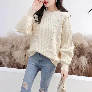 Vintage Handmade Hair Ball Knitted Sweater Solid Women Pullover Winter Long Sleeve Female Jumper Casual Sweater Pull Femme
Vintage Handmade Hair Ball Knitted Sweater Solid Women Pullover Winter Long Sleeve Female Jumper Casual Sweater Pull Femme