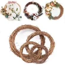 10-25cm ślub naturalny wieniec z rattanu DIY świąteczne dekoracje ślubne girlandy materiałowe do dekoracji drzwi ślubnych domu(China)