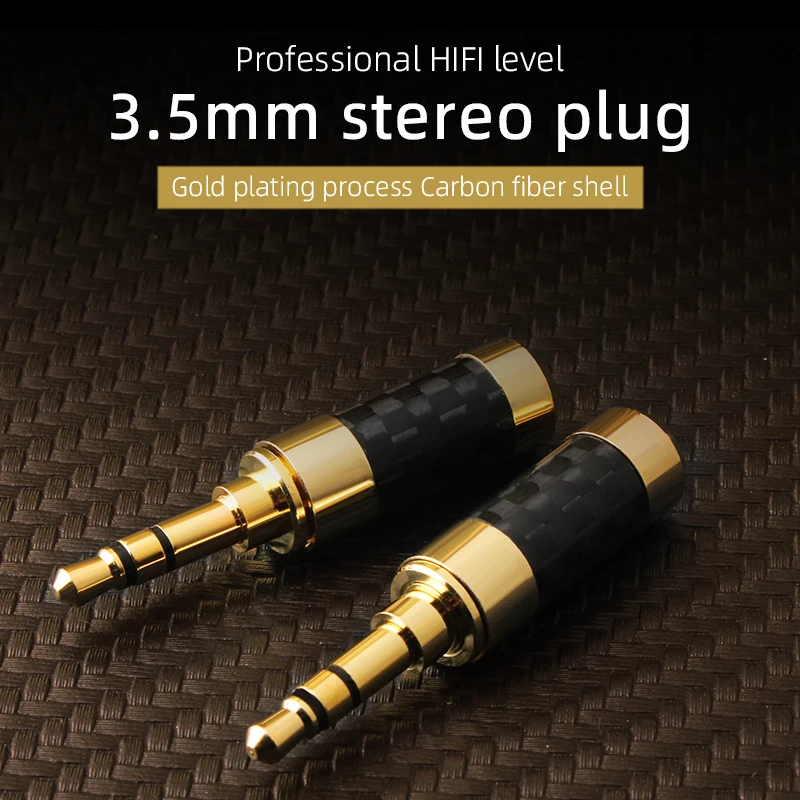 

3.5mm Plug 3 Pole Stereo Male Jack Gold-plated Pure Copper 3.5 Audio Plug Connector DIY Solder Adapter for 4mm 6mm Cable