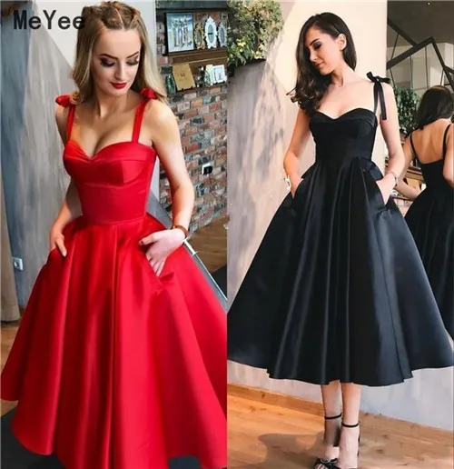 Red Tea Length Prom Dresses With Pockets 2020 Sweetheart Open Back Stain Formal Evening Party Gowns vestido de noche Custom
Red Tea Length Prom Dresses With Pockets 2020 Sweetheart Open Back Stain Formal Evening Party Gowns vestido de noche Custom