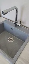 Grifo con filtro de agua potable para cocina, mezclador de fregadero de color negro, con función de purificación de agua giratoria