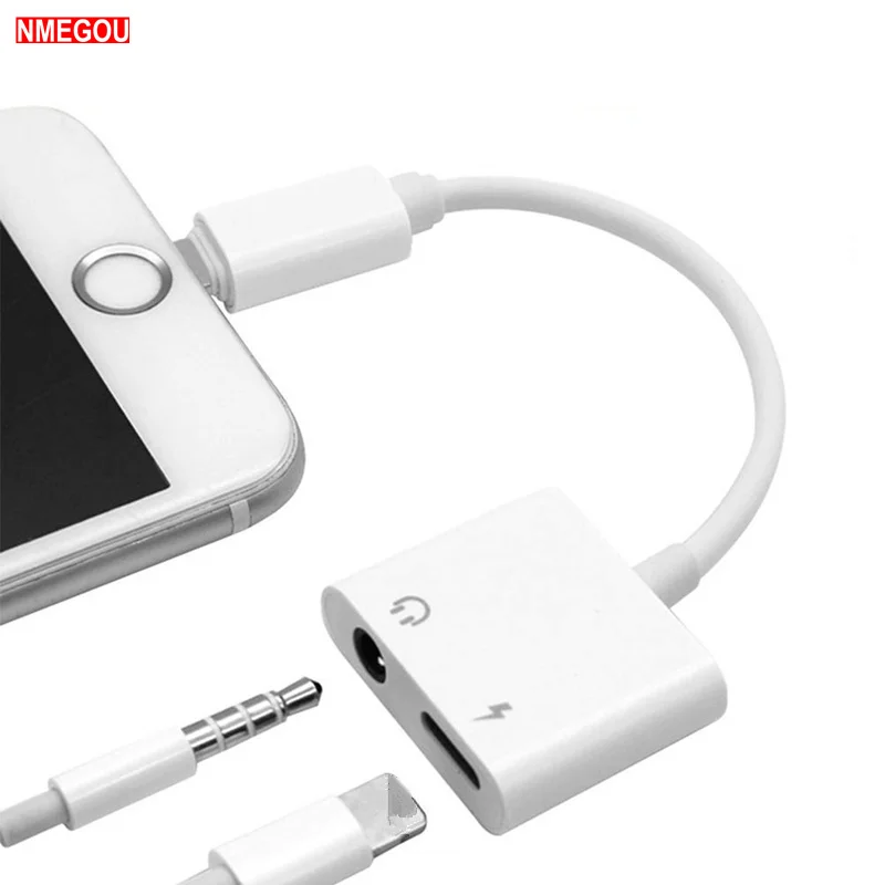 

2 In 1 3.5mm Audio +Charger Adapter for IPhone 7 8 Plus X XR XS MAX IOS Splitter Earphone.Headphone Aux 3.5 Jack Charging Cable