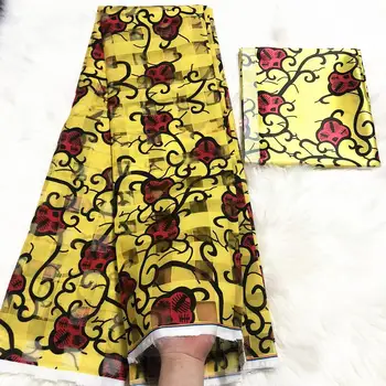 Gahna Style satin silk fabric with organza ribbon African wax design stain silk ankara pattern
Gahna Style satin silk fabric with organza ribbon African wax design stain silk ankara pattern