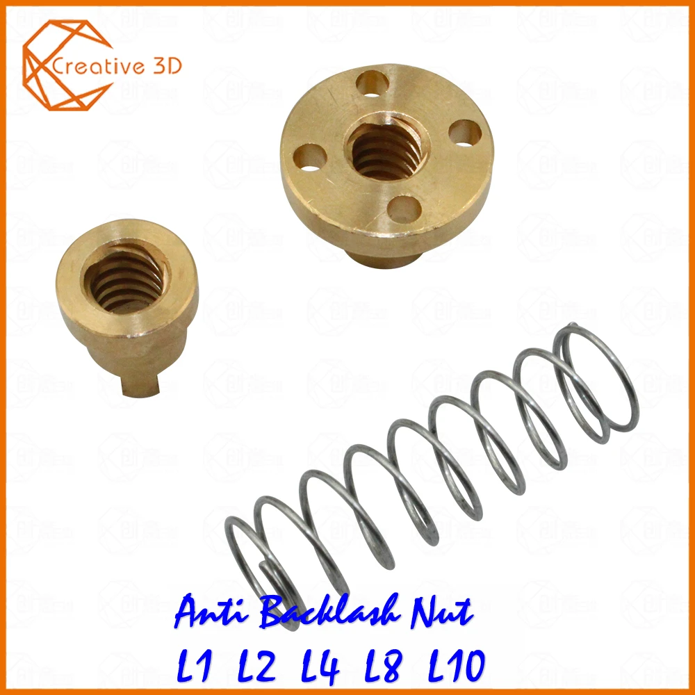 3D Printer Parts T8 Anti Backlash Spring Loaded Nut Elimination Gap Nut for 8mm Acme Threaded Rod Lead Screws DIY CNC
3D Printer Parts T8 Anti Backlash Spring Loaded Nut Elimination Gap Nut for 8mm Acme Threaded Rod Lead Screws DIY CNC