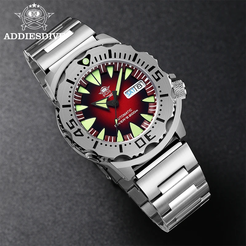 

ADDIESDIVE Man's Monster Watch 20Bar WaterProof Sapphire Glass Date C3 Super Luminous NH36 Movement Automatic Mechanical Watches