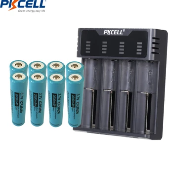 8PC PKCELL ICR18650 3.7V Li-ion Rechargeable Batteries 2600mAh button top and 18650 Battery charger for 3.7V AA/AAA 17500
8PC PKCELL ICR18650 3.7V Li-ion Rechargeable Batteries 2600mAh button top and 18650 Battery charger for 3.7V AA/AAA 17500