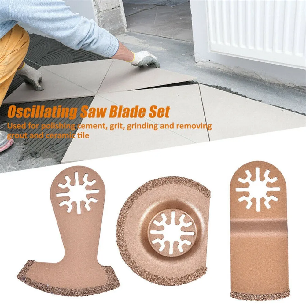 1/3pcs Carbide Oscillating Multifunction Tool Segment Saw Blades Tile Grout Cutter Gold Semicircle E-shaped Curved Saw Blade
1/3pcs Carbide Oscillating Multifunction Tool Segment Saw Blades Tile Grout Cutter Gold Semicircle E-shaped Curved Saw Blade