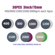 30pcs 3Inch Hook Loop Wet Dry Round Sanding Discs Abrasive Pads 400 To 3000 Grit For Sanding Polishing
30pcs 3Inch Hook Loop Wet Dry Round Sanding Discs Abrasive Pads 400 To 3000 Grit For Sanding Polishing