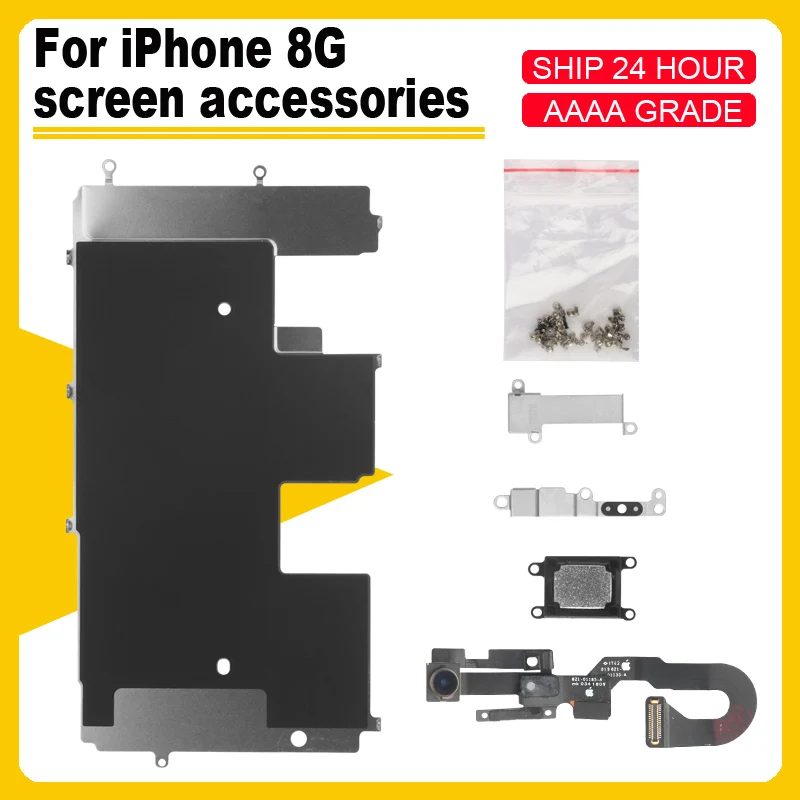 OEM quality Full Set of LCD Screen Parts Front Camera Home Button Key Flexible Cable Full Screws for iPhone 8
OEM quality Full Set of LCD Screen Parts Front Camera Home Button Key Flexible Cable Full Screws for iPhone 8