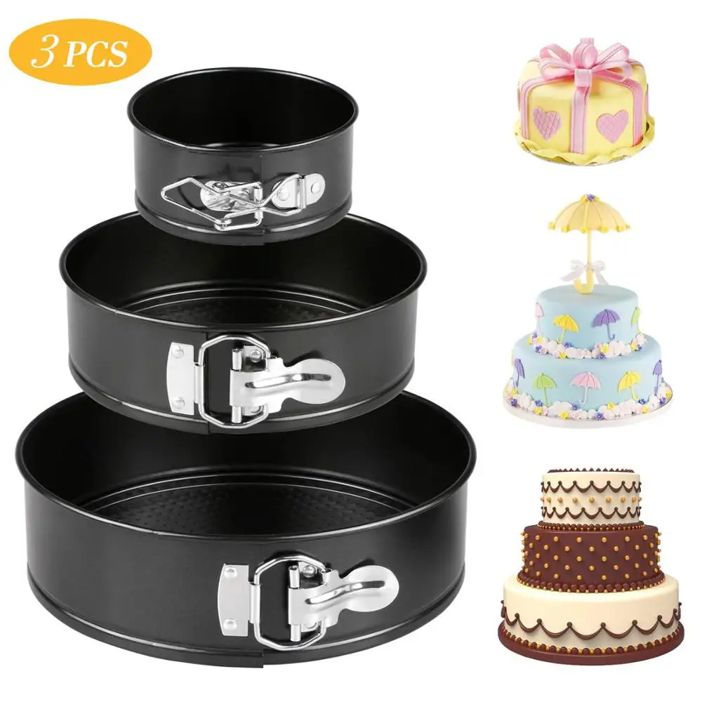 3 Sizes High Carbon Steel Nonstick Springform Pan Set Cake Bake Mould Bakeware Round Shape Cook Baking Tool
3 Sizes High Carbon Steel Nonstick Springform Pan Set Cake Bake Mould Bakeware Round Shape Cook Baking Tool