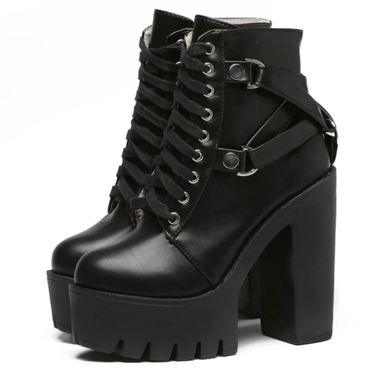 Fashion Black Boots Women Heel Spring Autumn Lace-up Soft Leather Platform Shoes Woman Party Ankle Boots High Heels
Fashion Black Boots Women Heel Spring Autumn Lace-up Soft Leather Platform Shoes Woman Party Ankle Boots High Heels