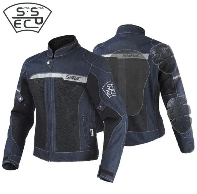 SSPEC Men Denim Jacket Motorcycle Jacket Mesh Moto Jacket Motocross off-road Motorbiker Racing Riding Jackets For Summer
SSPEC Men Denim Jacket Motorcycle Jacket Mesh Moto Jacket Motocross off-road Motorbiker Racing Riding Jackets For Summer