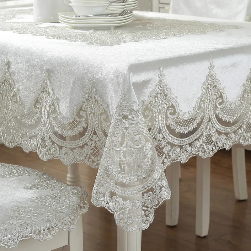 Lace Embroidered Rectangular Velvet Tablecloth Square Solid Color Europe Soft TV Kitchen Dinning Table Cover Chair Cover Beige
Lace Embroidered Rectangular Velvet Tablecloth Square Solid Color Europe Soft TV Kitchen Dinning Table Cover Chair Cover Beige