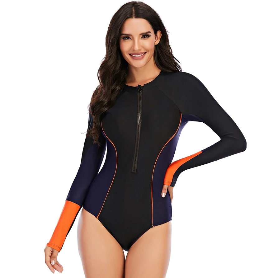 2020 New Sexy Long Sleeve One Piece Swimsuit Plus Size Swimwear Women Black Bathing Suit Patchwork Beachwear Backless Swim Wear
2020 New Sexy Long Sleeve One Piece Swimsuit Plus Size Swimwear Women Black Bathing Suit Patchwork Beachwear Backless Swim Wear