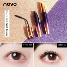 NOVO Eye Makeup 4D objętość tusz do rzęs kolagen wzrost rzęs płyn kosmetyczny wodoodporny wydłużająca rzęsy długie podkręcone Silk Graft czarny(China)