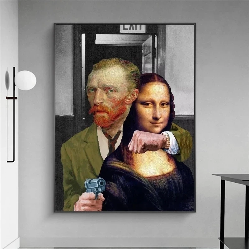 Funny Art Van Gogh and Mona Lisa Canvas Posters and print Abstract Famous Oil Paintings on Canvas Wall Pictures for Home Cuadros
Funny Art Van Gogh and Mona Lisa Canvas Posters and print Abstract Famous Oil Paintings on Canvas Wall Pictures for Home Cuadros
